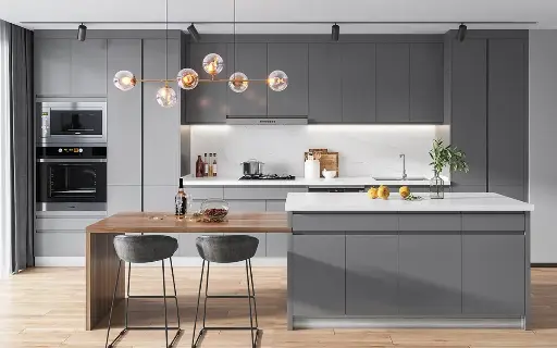 現代啞光灰色櫥櫃套裝